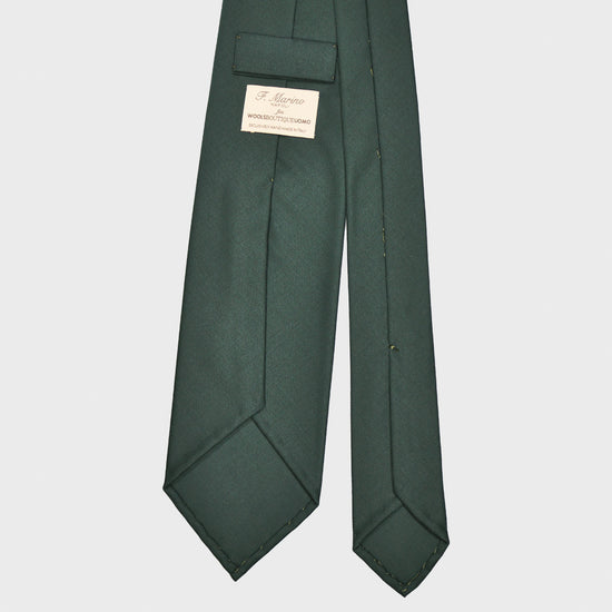 Bottle Green Plain Tie Holland&Sherry Wool
