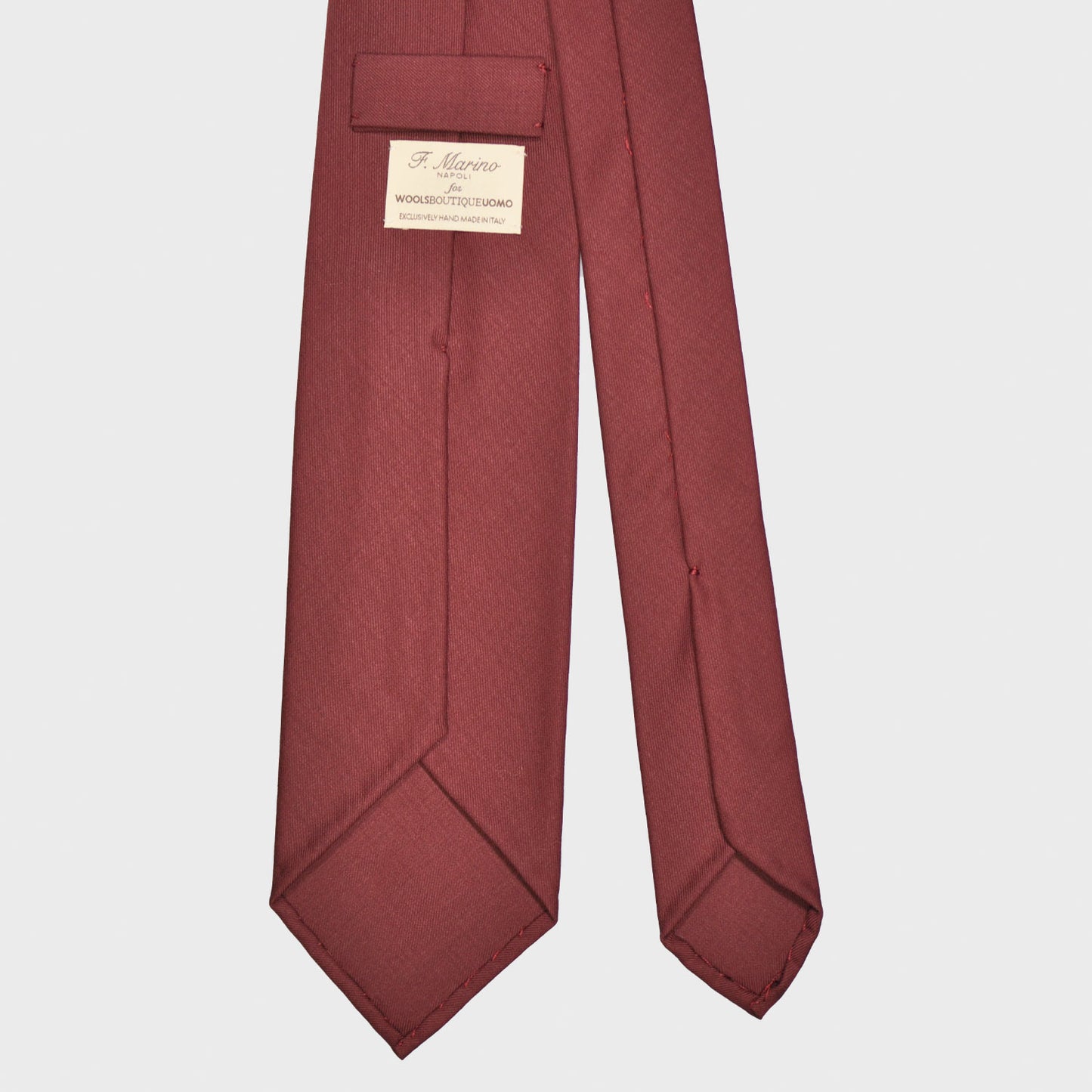 Burgundy Red Plain Tie Holland&Sherry Wool