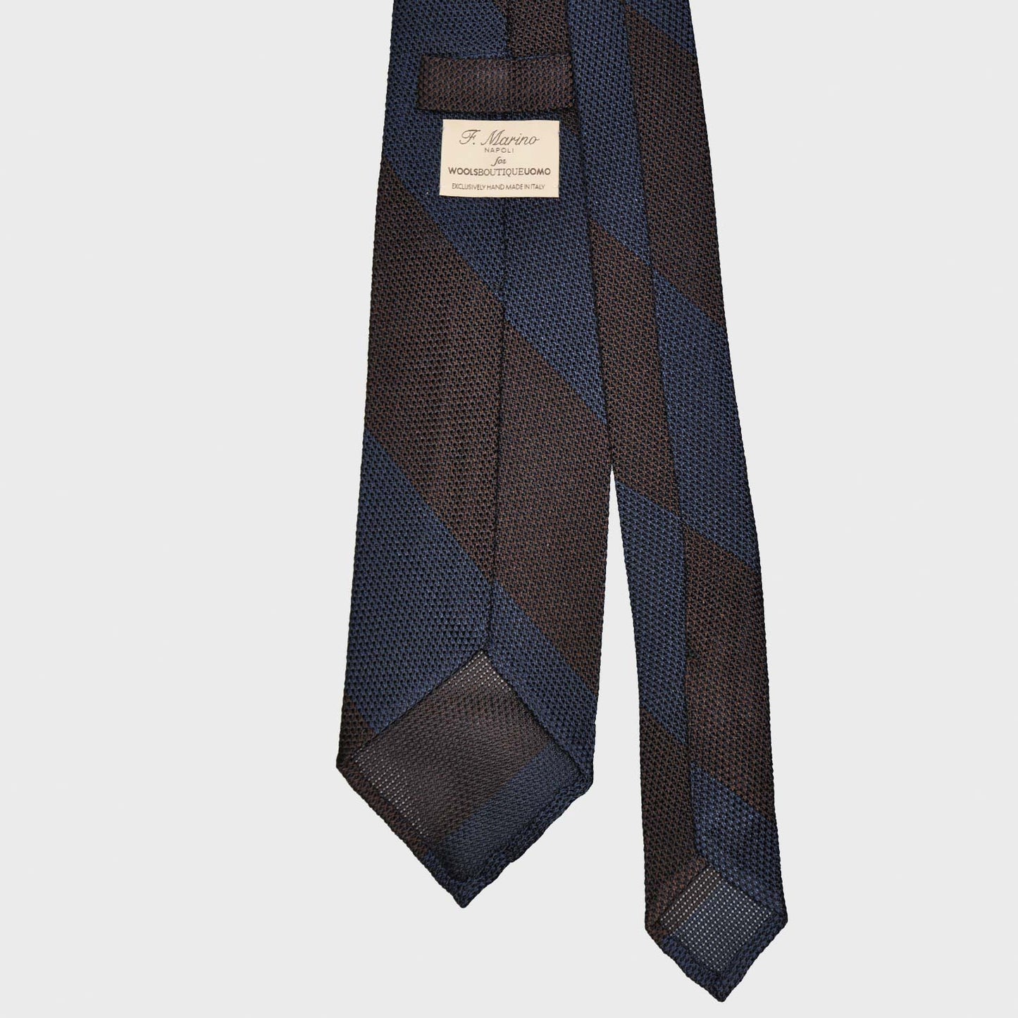 Load image into Gallery viewer, Brown Regimental Grenadine Silk Tie Wide Striped.
