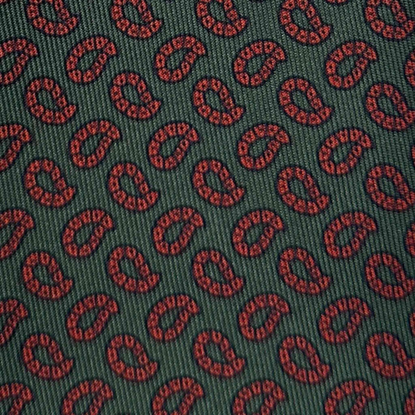 Buy Loden Green Silk Tie Modern Micro Paisley Loden Green
