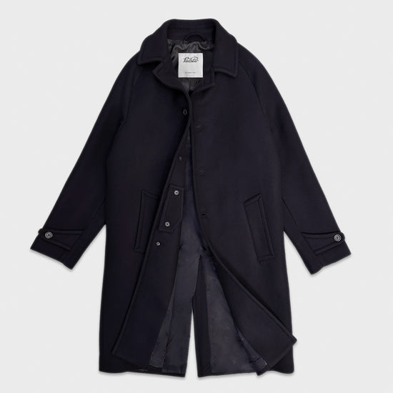 Navy Blue Raglan Sleeve Coat Virgin Wool Valstar