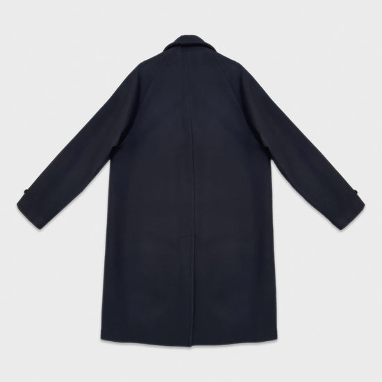 Load image into Gallery viewer, Navy Blue Raglan Sleeve Coat Virgin Wool Valstar

