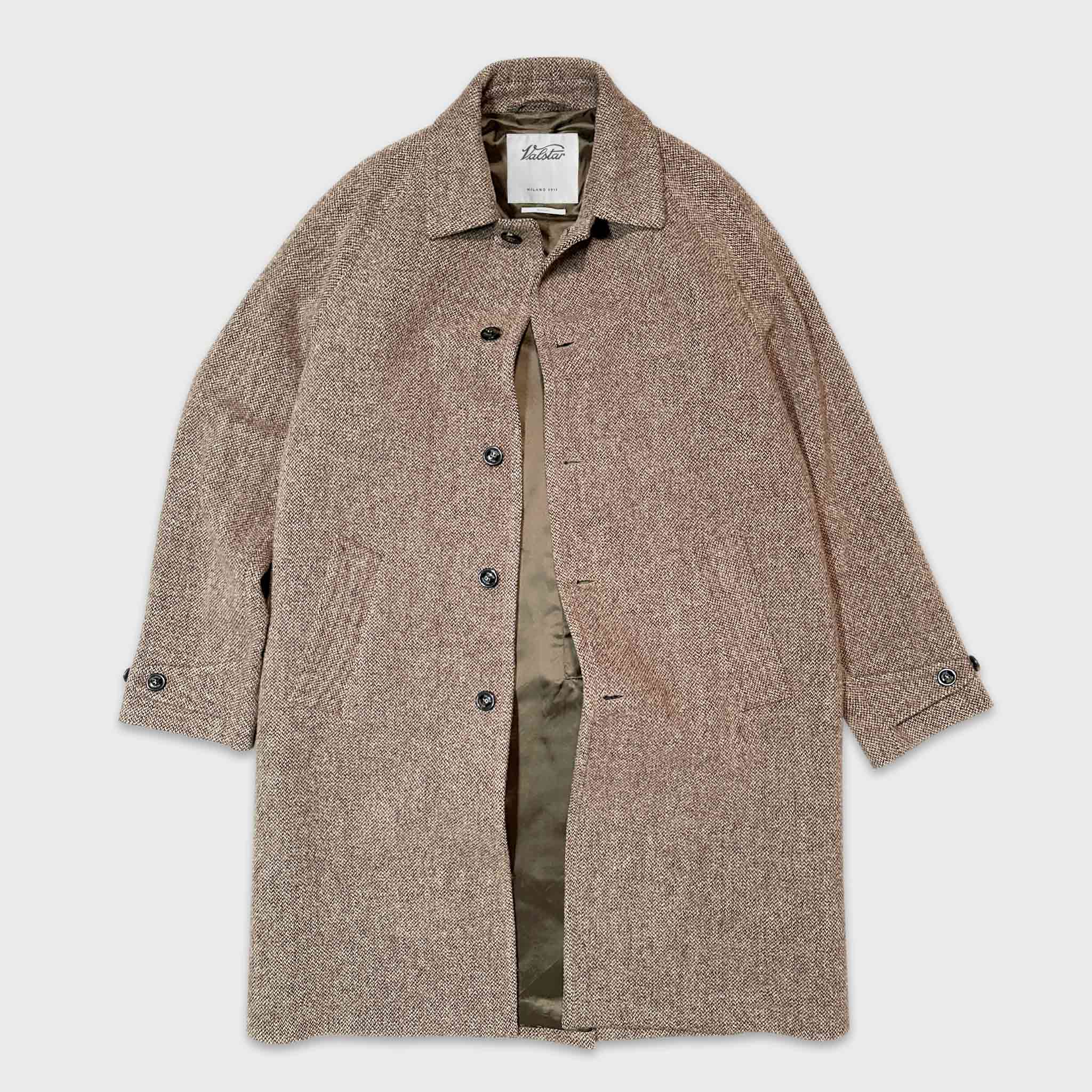 Valstar Overcoat Broken Twill Virgin Wool Tobacco Brown – Wools