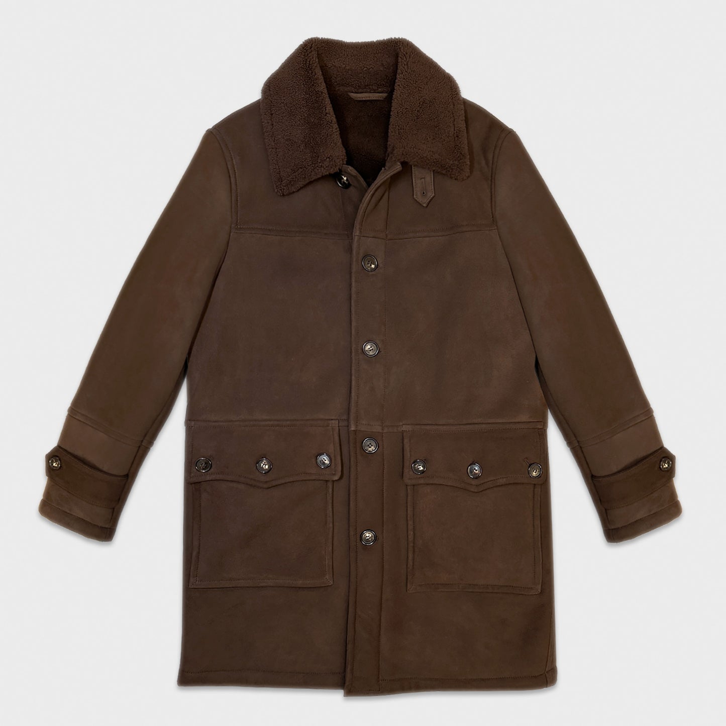 Coffee Brown Shearling Coat Valstar. Add to your winter wardrobe this luxury coffee brown shearling coat. Crafted in Italy by Valstar with the finest shearling leather, this refined and stylish coat combines warmth and fashion timeless.