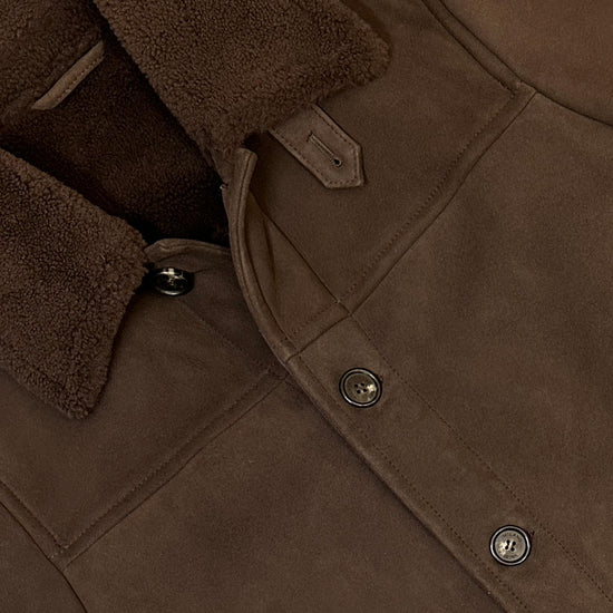 Coffee Brown Shearling Coat Valstar