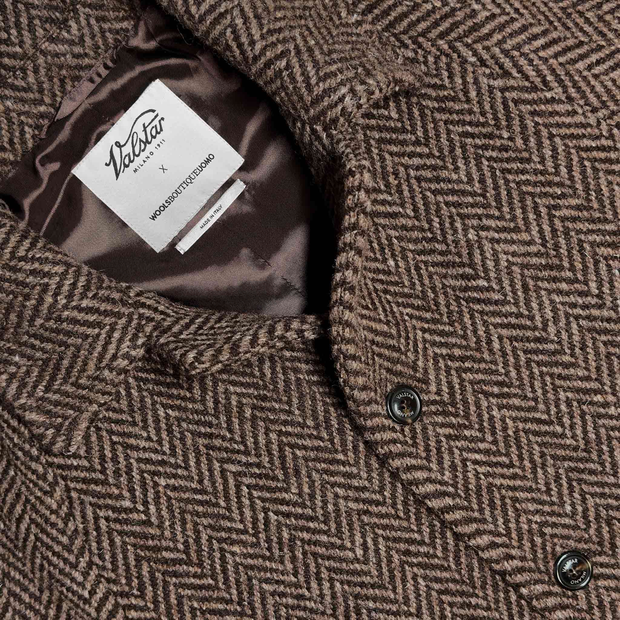Valstar x Wools Boutique Uomo Vittorio Coat Camel Herringbone Wool