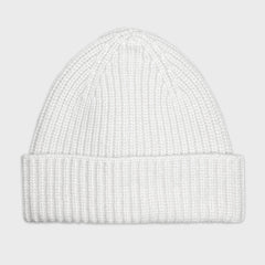 Doriani Cashmere Ribbed Hat White