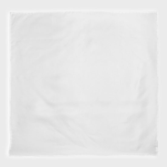 Load image into Gallery viewer, white pocket square made with soft silk and with rolled edge, ivory white color, size 42cm x 42cm, hand rolled edge
