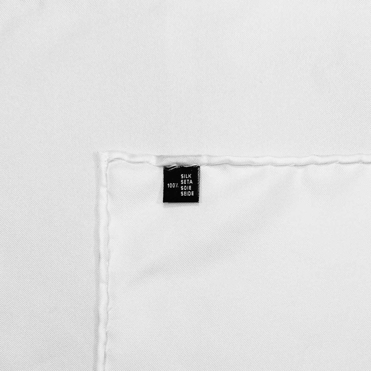 Load image into Gallery viewer, white pocket square made with soft silk and with rolled edge, ivory white color, size 42cm x 42cm, hand rolled edge
