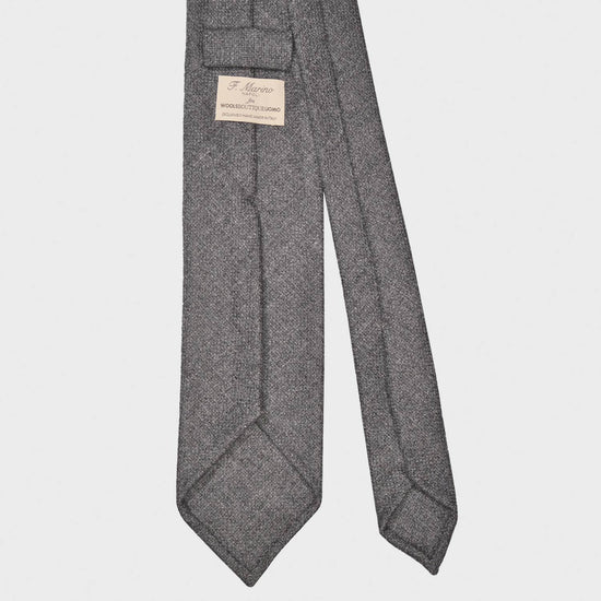 F.Marino Napoli Twill Wool Tie Handmade 3 Folds Smoke Grey
