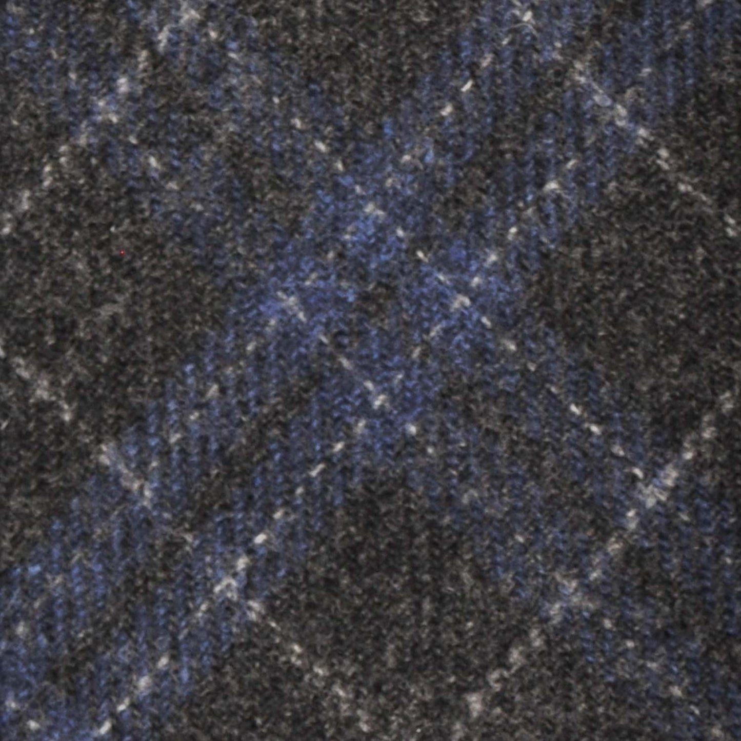 Grey Windowpane Flannel Wool Tie 3 Folds Unlined F.Marino