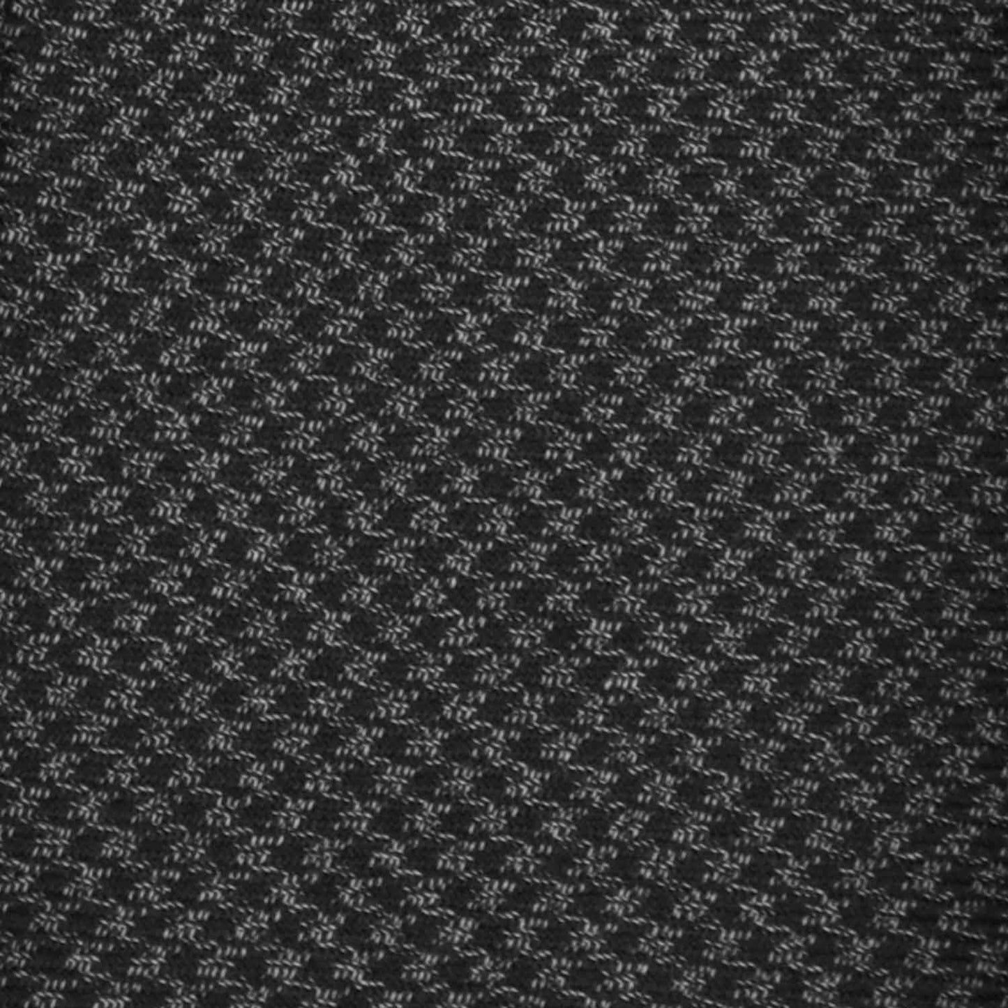 Grey Wool Tie Pied de Poule. Elegant pied de poule wool tie, smoke and anthracite grey pied-de-poule pattern