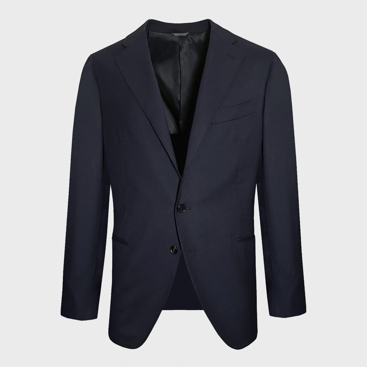 Navy Blue Hopsack Wool Tailoring Jacket for Spring Summer. Discover the timeless navy blue hopsack wool jacket at Wools Boutique Uomo Geneva. Made in Italy with breathable Marling & Evans hopsack wool for spring summer.