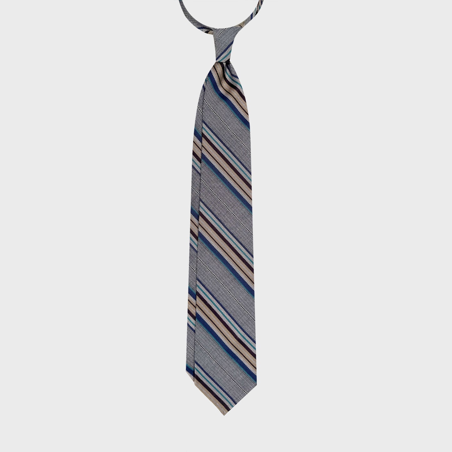Wools Boutique Uomo Geneva vintage style regimental tie grey handmade Italy