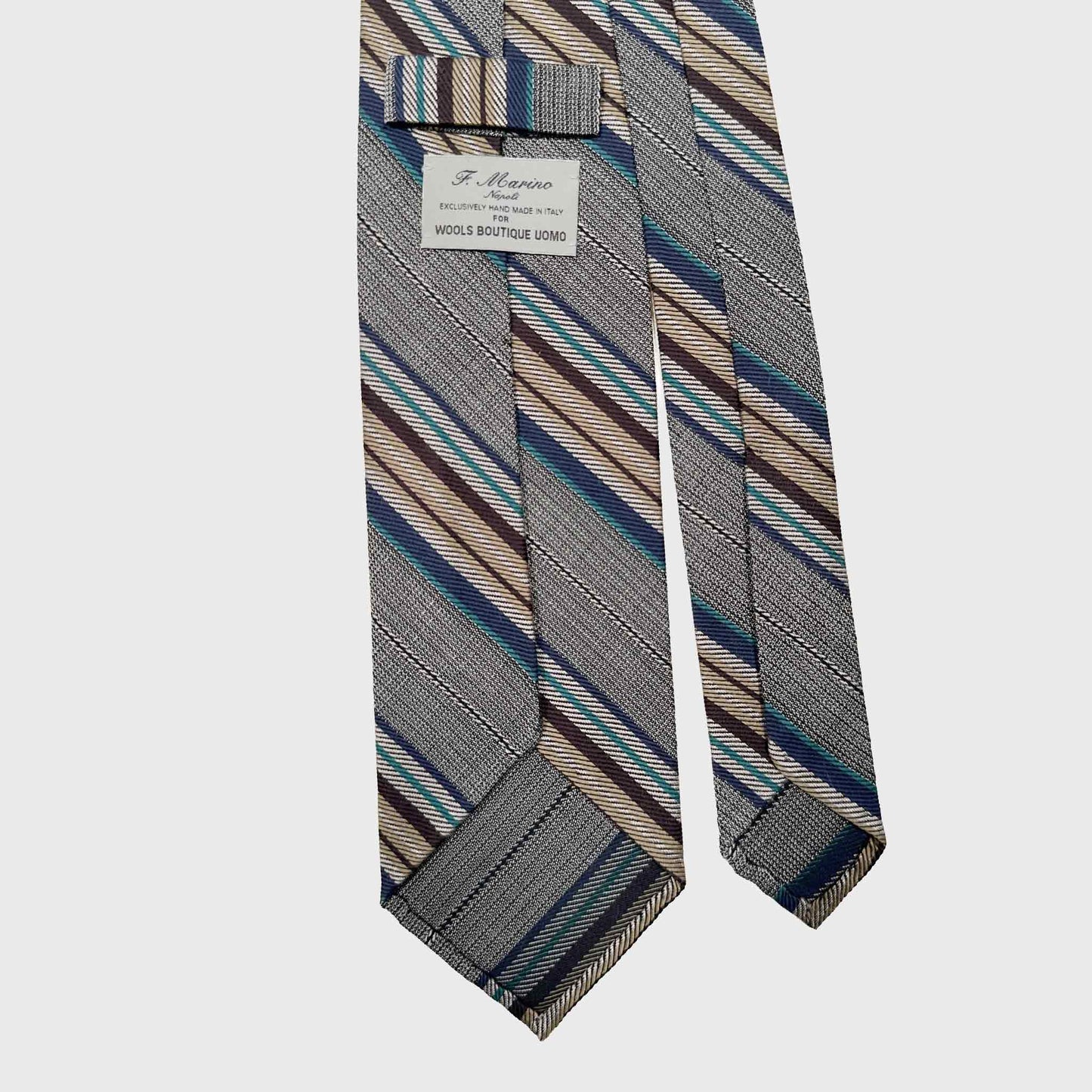 Wools Boutique Uomo tie back view silk wool handmade Italy