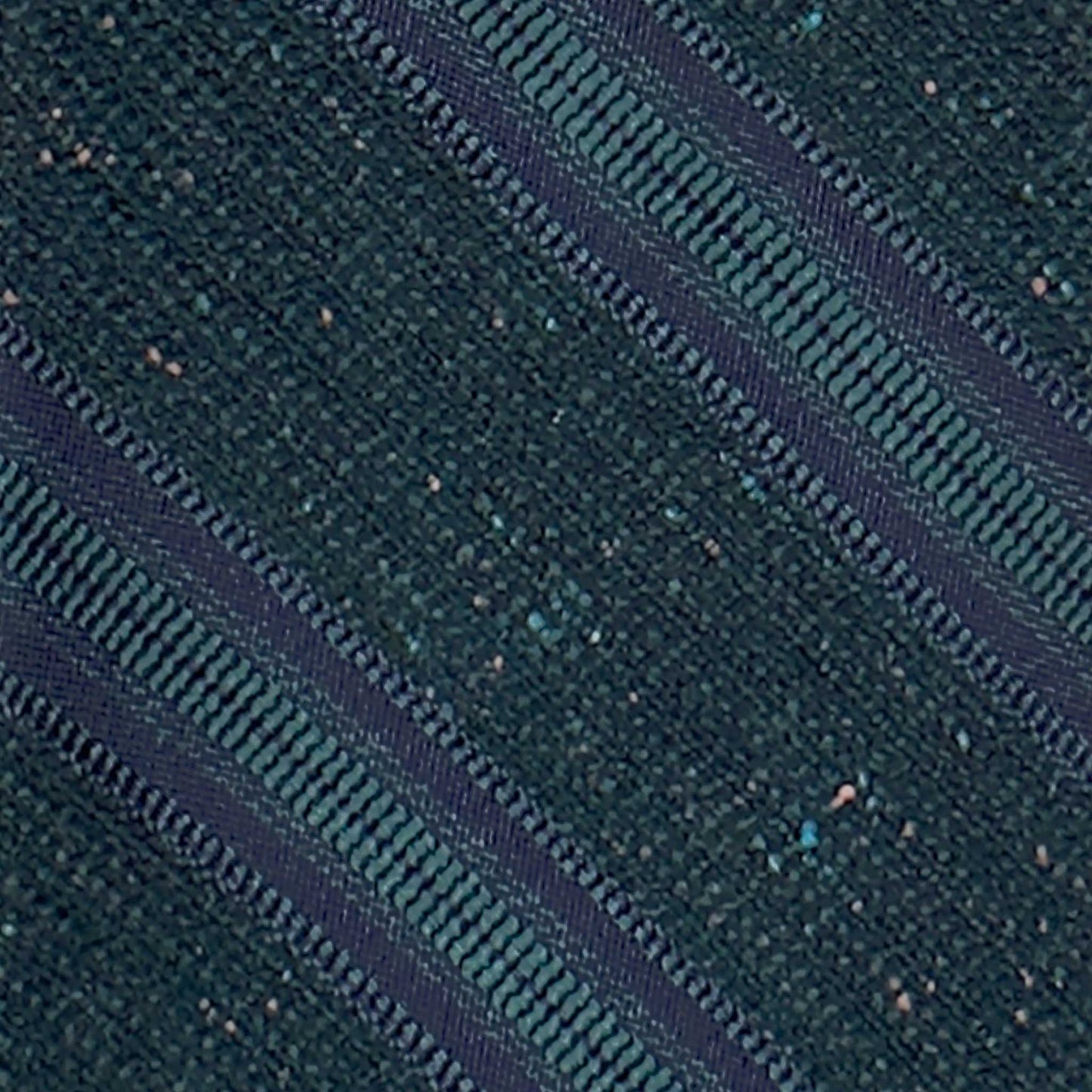 Wools Boutique Uomo tie detail textured silk donegal effect green navy stripes