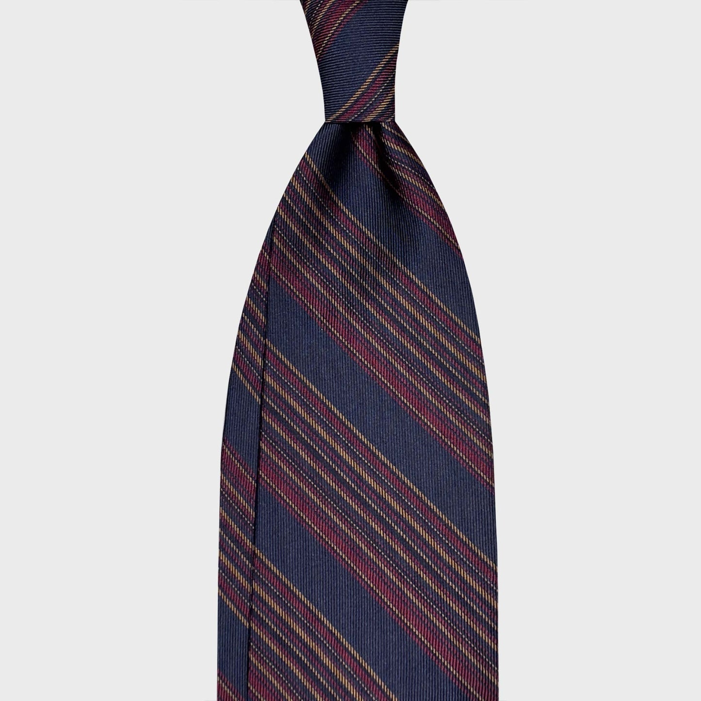 Wools Boutique Uomo regimental tie navy burgundy beige silk handmade Italy