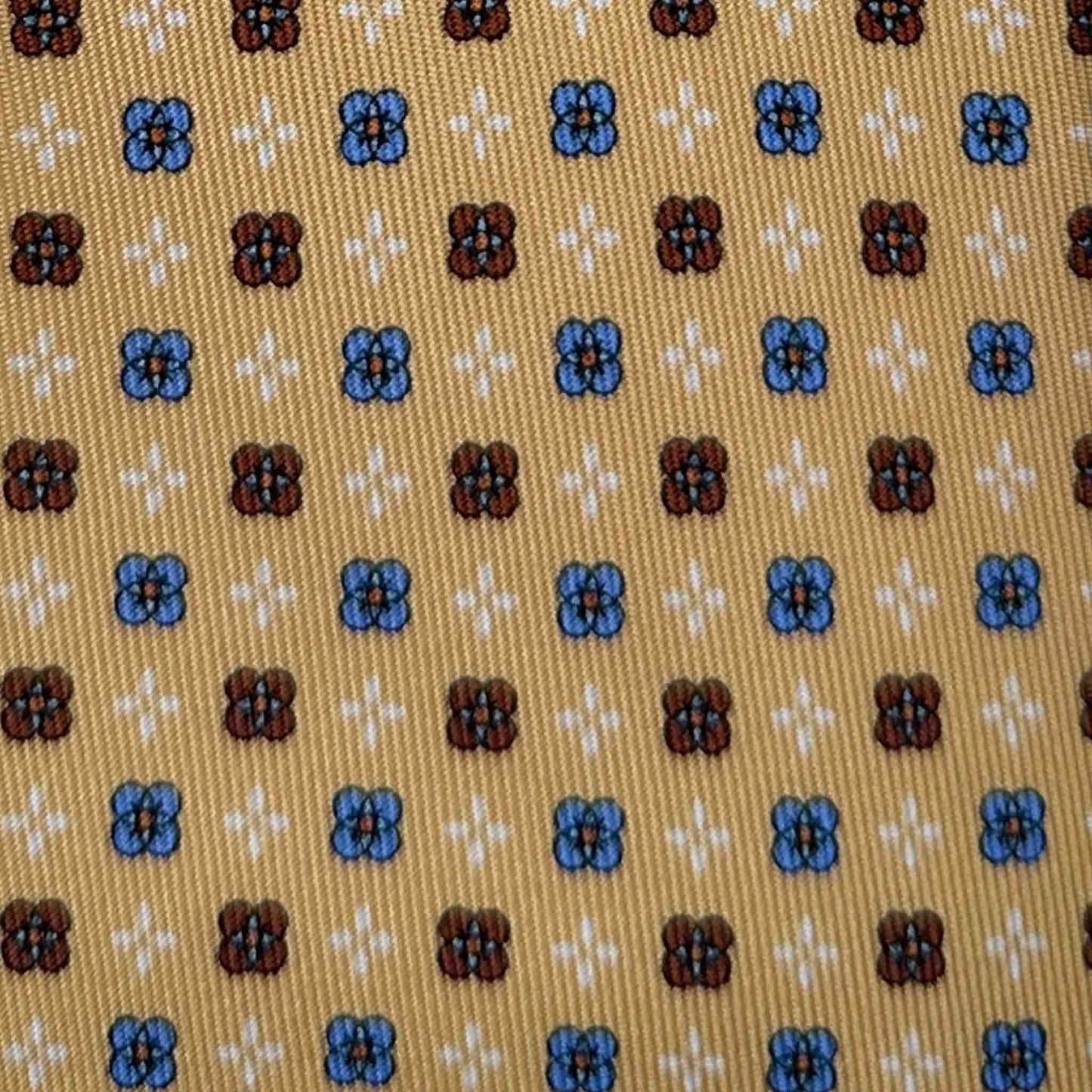Buy Men's Yellow Silk Tie Classic Micro Fantasy Pattern