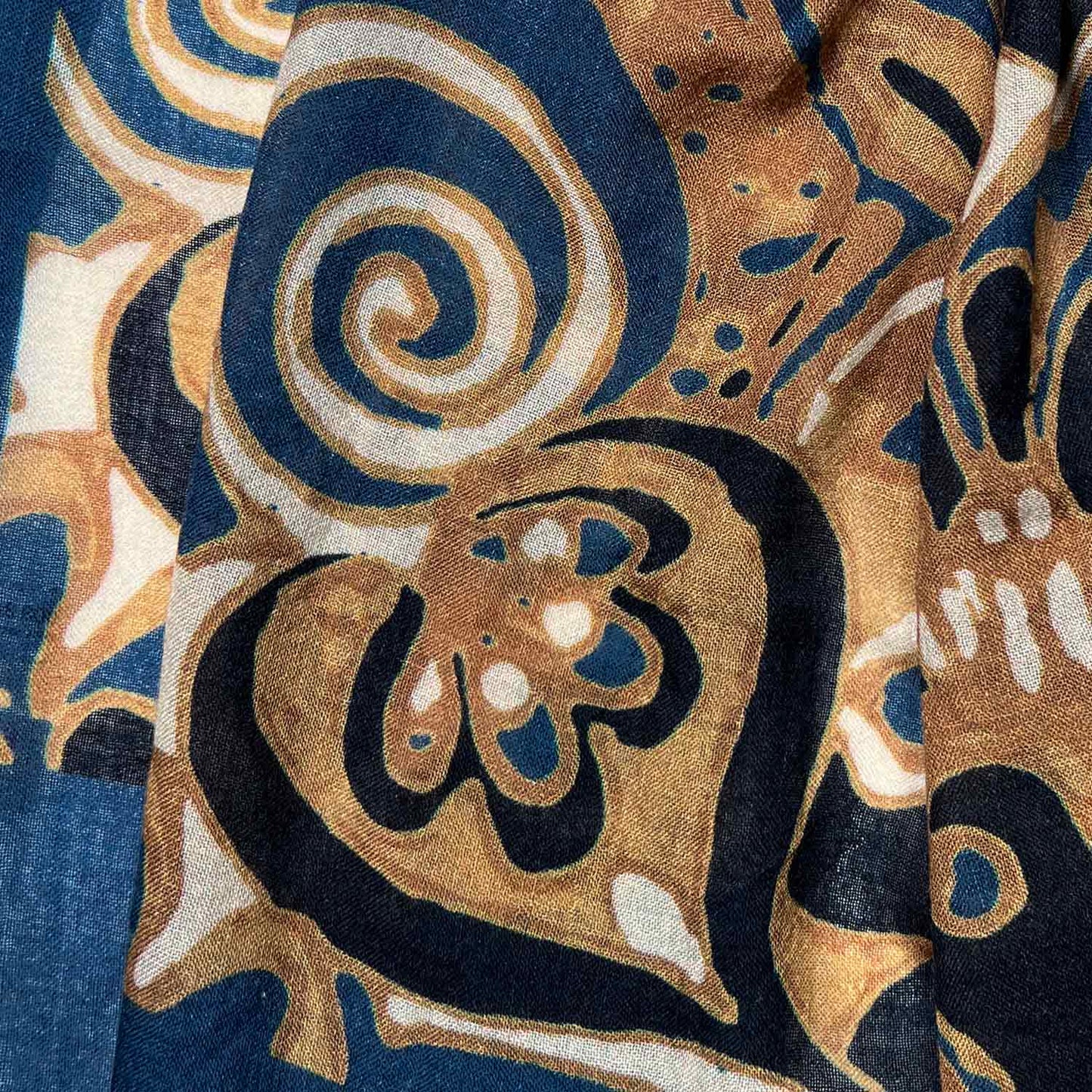 Petrol Green Ornamental Fantasy Cashmere Scarf 19andreas47-Wools Boutique Uomo