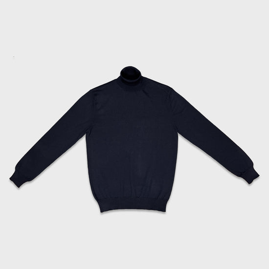 Cruciani Turtleneck Wool Classic Jumper Dark Blue-Wools Boutique Uomo