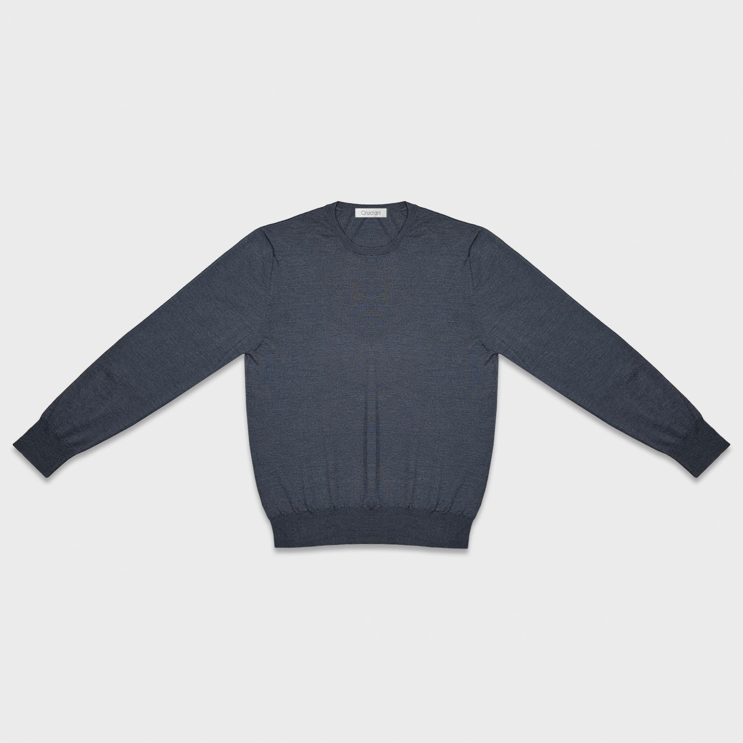 Cruciani Steel Blue Merino Wool Crewneck Sweater-Wools Boutique Uomo