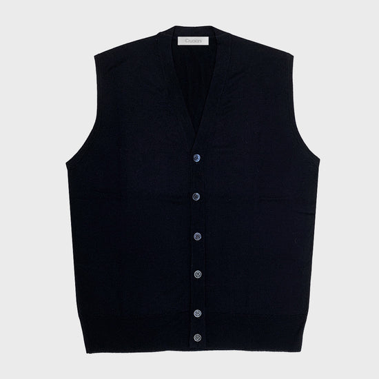 Cruciani Men's Wool Vests Night Blue-Wools Boutique Uomo