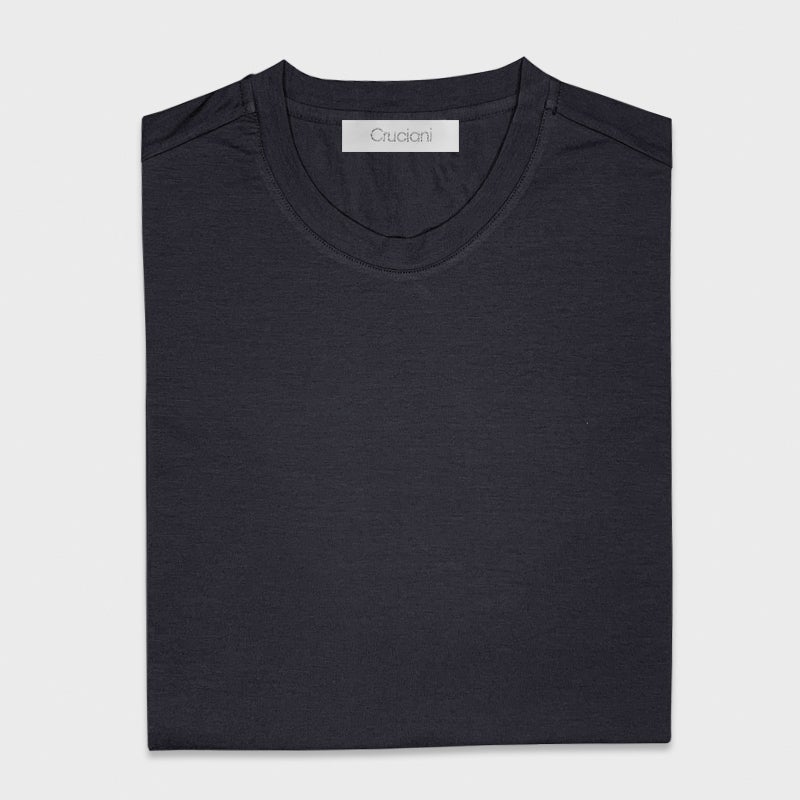 Cruciani Men's T-Shirt Ossigeno Cotton Blue-Wools Boutique Uomo