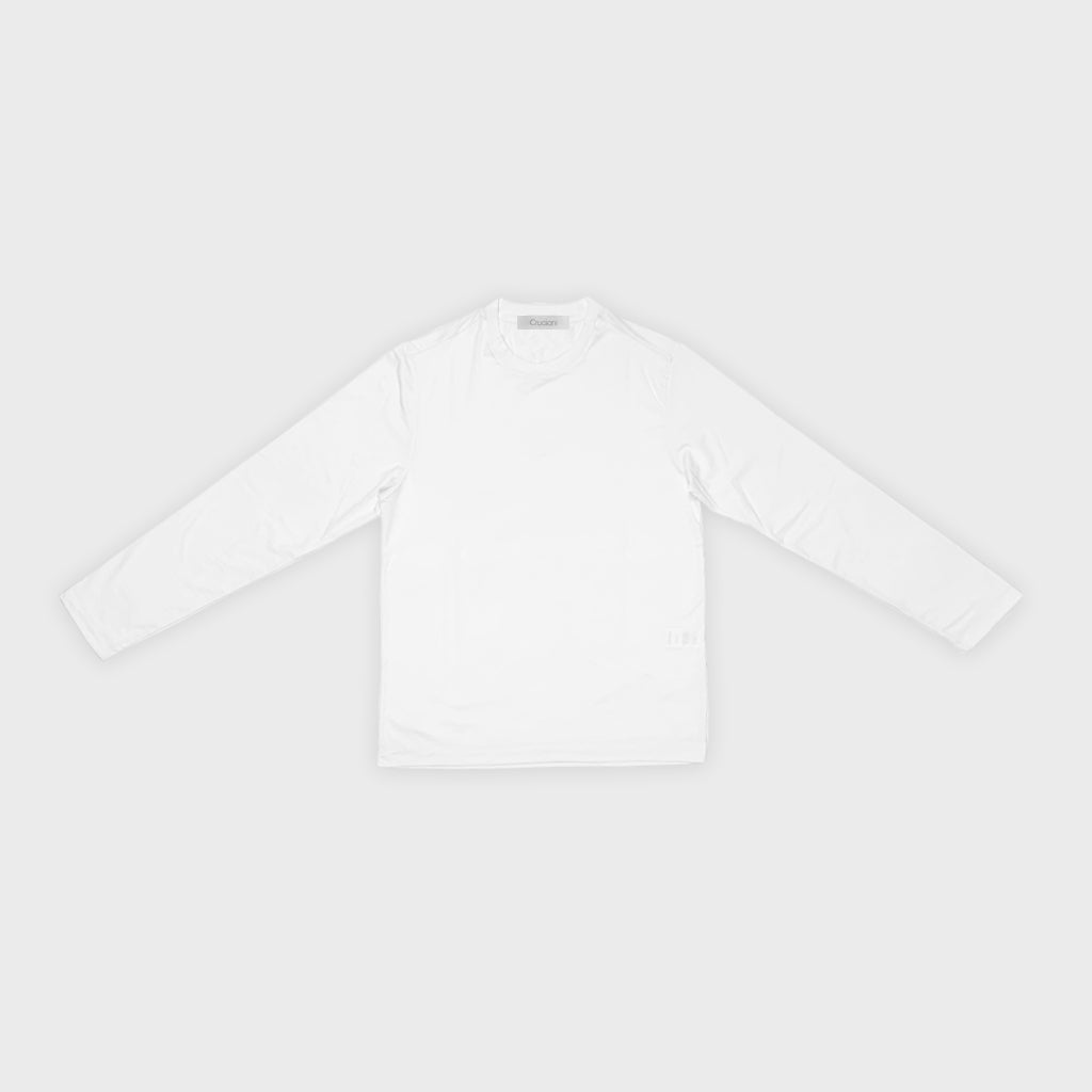 Cruciani | Men's T-Shirt Ossigeno Cotton Long Sleeve | White-Wools Boutique Uomo