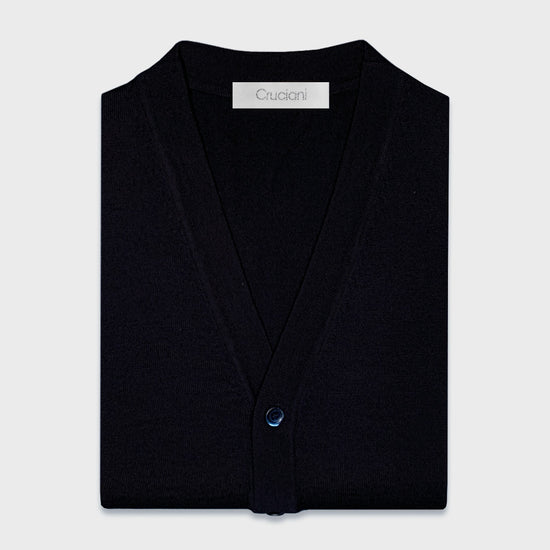 Cruciani Men's Cardigan Wool Dark Blue-Wools Boutique Uomo