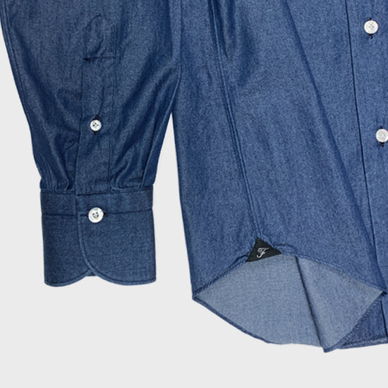 Finamore Men's Denim Shirt Dark Blue-Wools Boutique Uomo