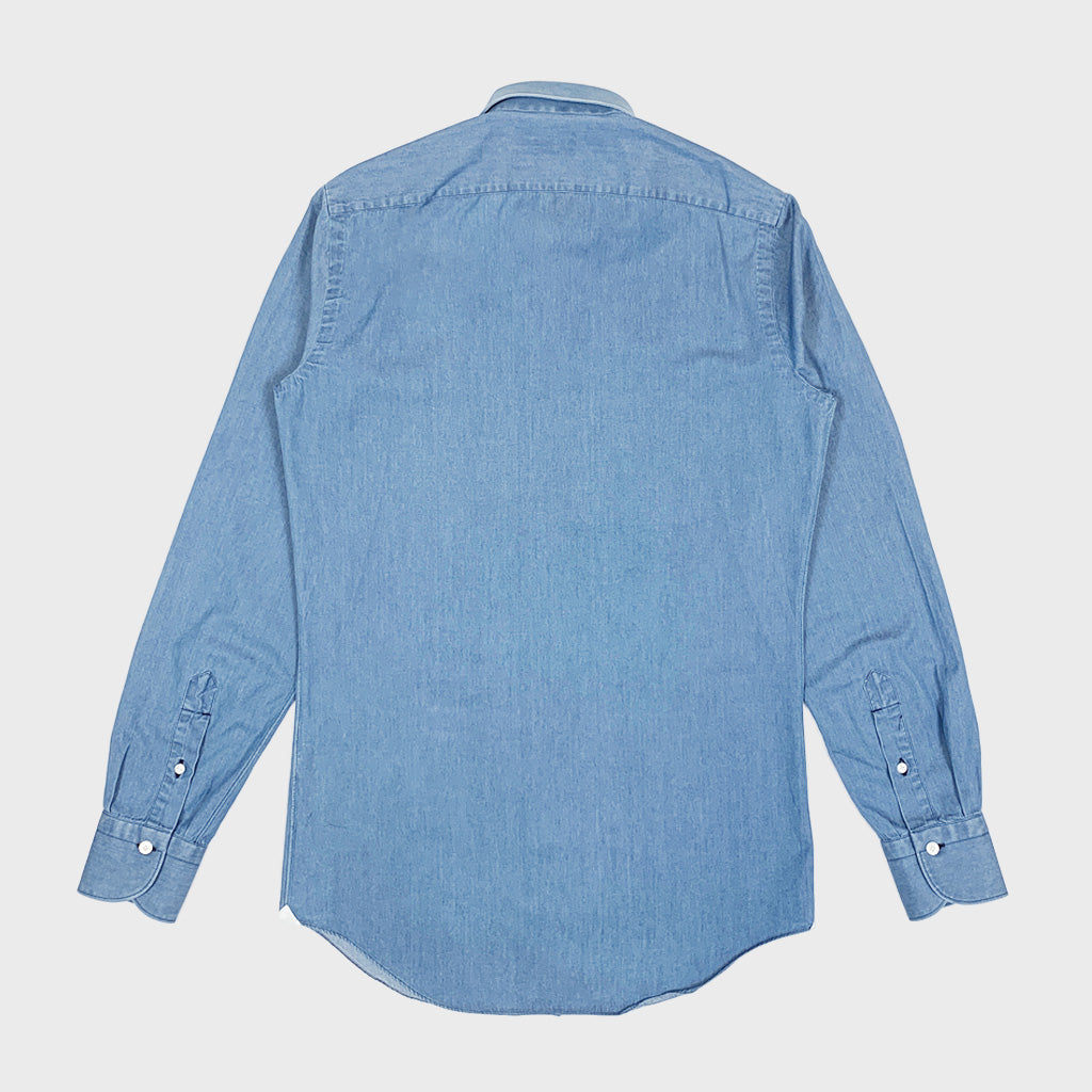Load image into Gallery viewer, Finamore Men&amp;#39;s Denim Shirt Light Blue-Wools Boutique Uomo

