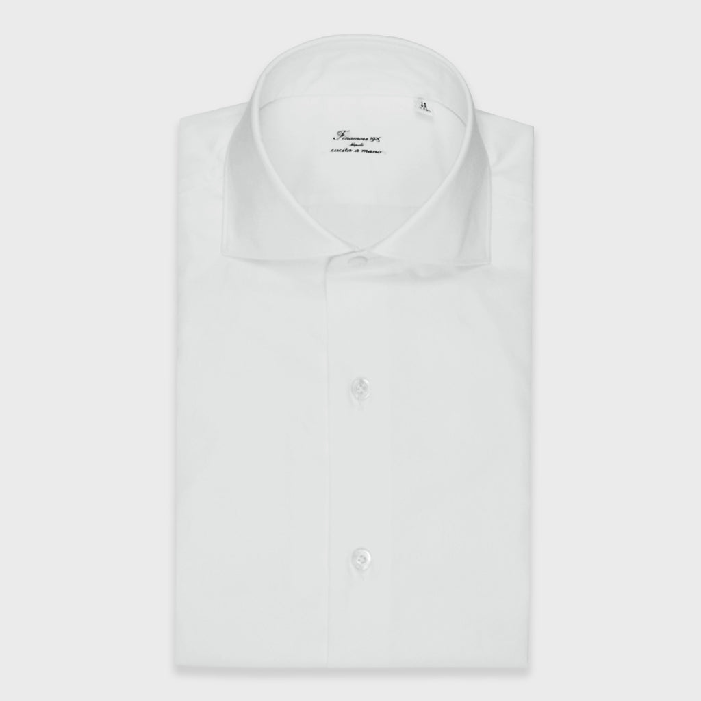 Finamore Men's Two Ply Shirt Cotton White-Wools Boutique Uomo