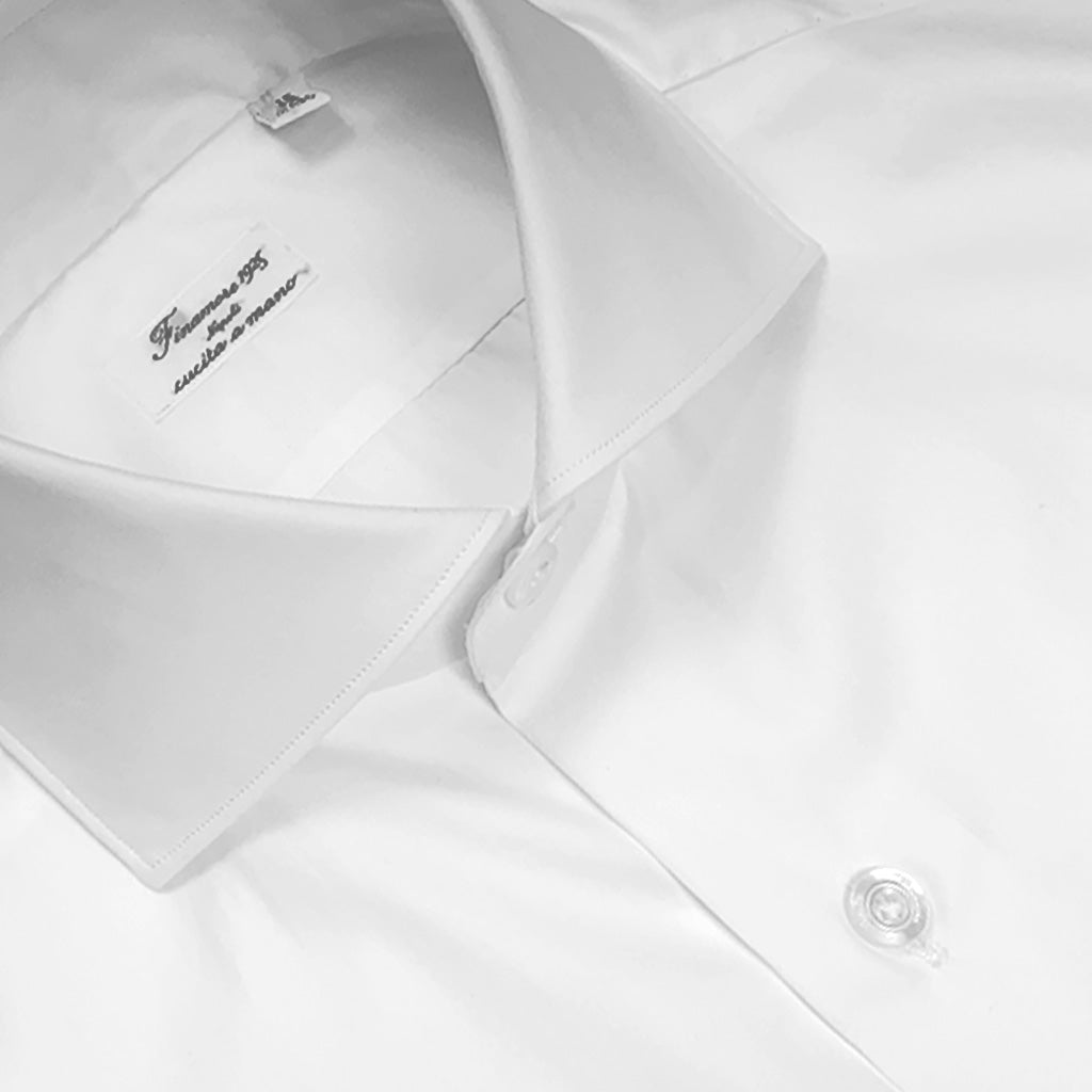Finamore Men's Two Ply Shirt Cotton White-Wools Boutique Uomo