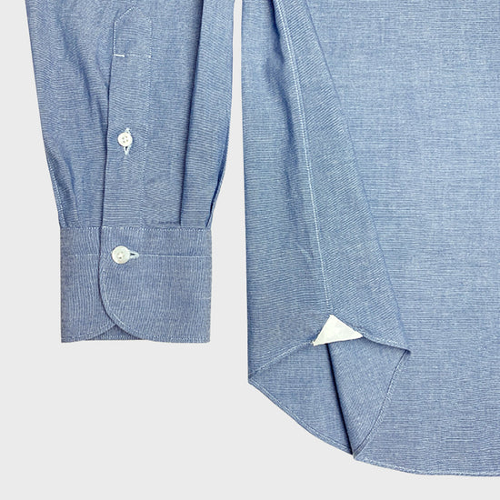 Finamore Shirt Chambray Cotton Light Blue-Wools Boutique Uomo