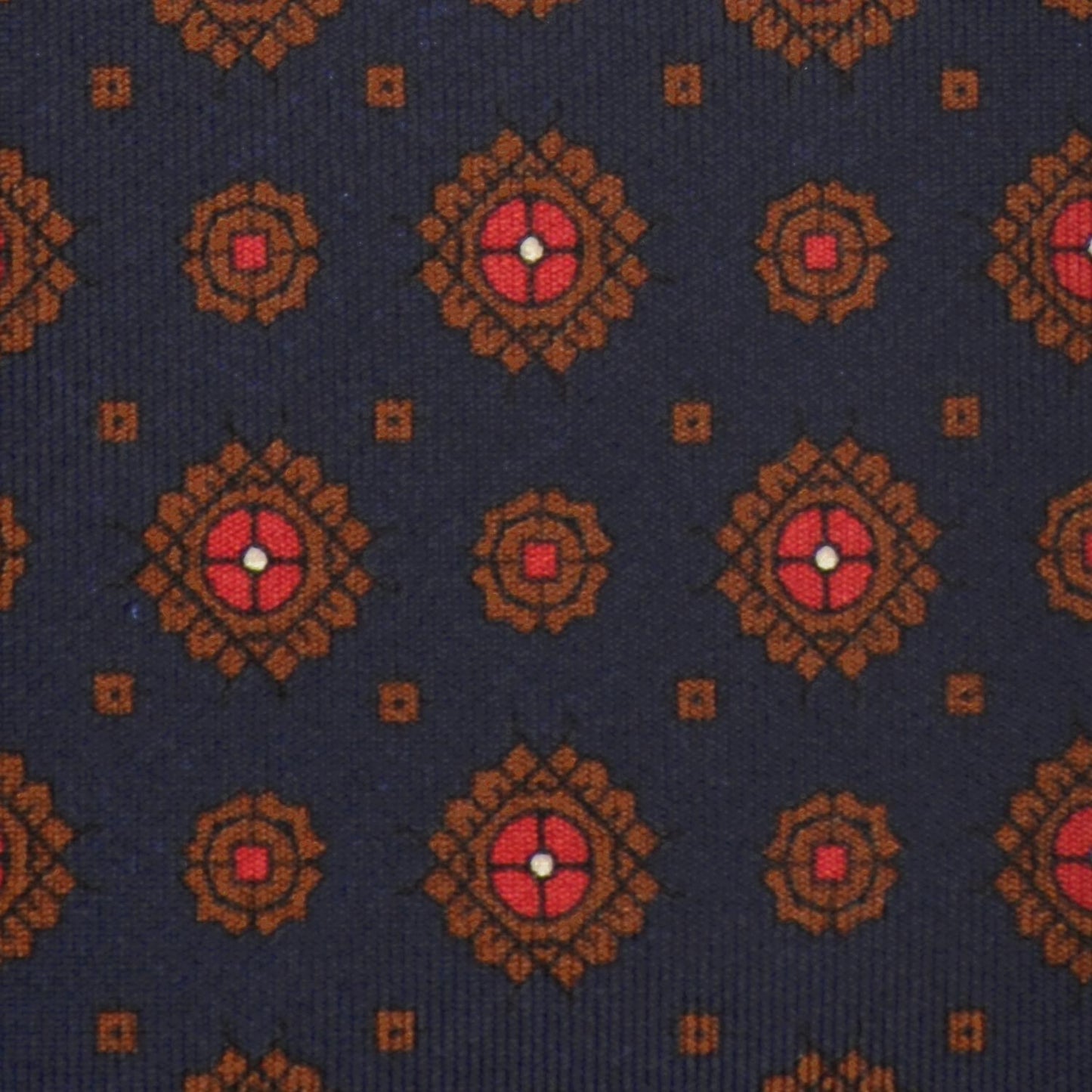 F.Marino Silk Tie 3 Folds Diamonds Navy Blue-Wools Boutique Uomo