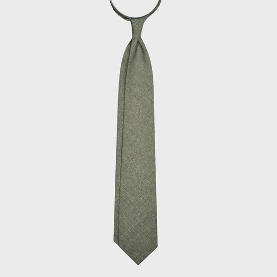 Load image into Gallery viewer, F.Marino Flamed Wool Tie Drapes 3 Folds Green-Wools Boutique Uomo
