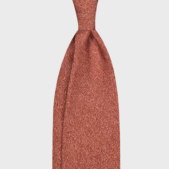 F.Marino Flamed Wool Tie Drapes 3 Folds Burgundy-Wools Boutique Uomo