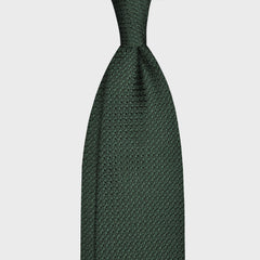 F.Marino Grenadine Cravate en Soie Grosse Gaze 3 Plis Vert Herbe