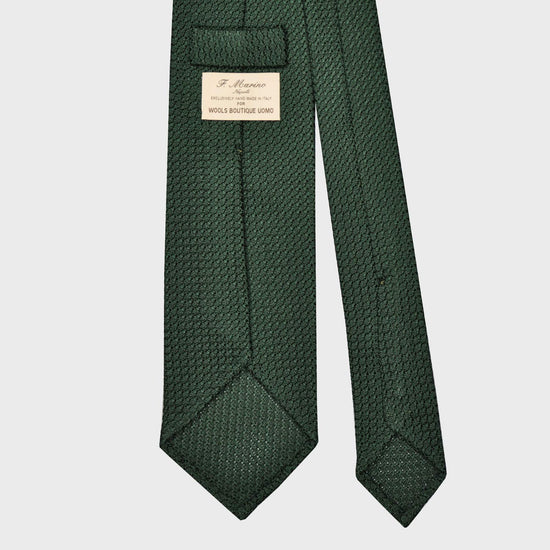 F.Marino Grenadine Silk Tie Chunky Gauze 3 Folds Grass Green-Wools Boutique Uomo