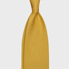 F.Marino Grenadine Cravate En Soie Grosse Gaze 3 Plis Jaune Canari