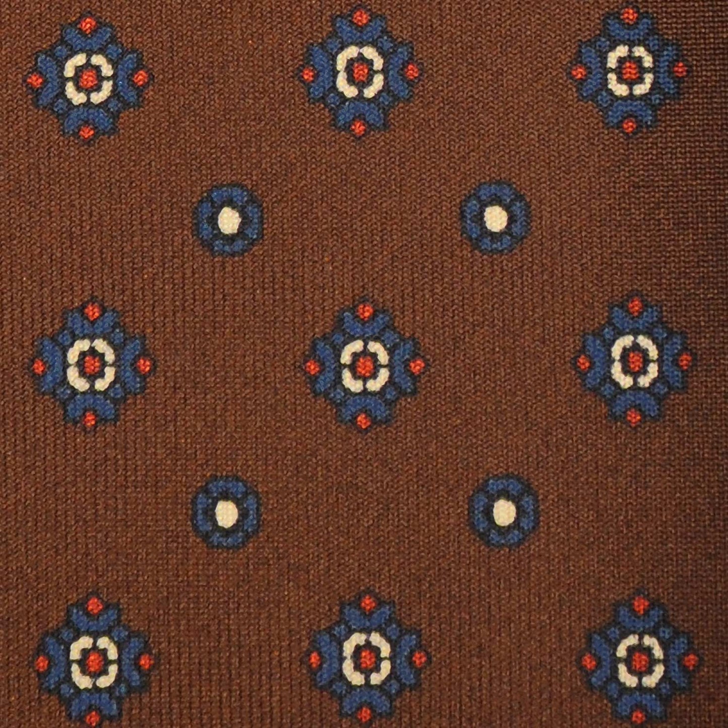 F.Marino Silk Tie 7 Folds Diamonds Coffee Brown-Wools Boutique Uomo
