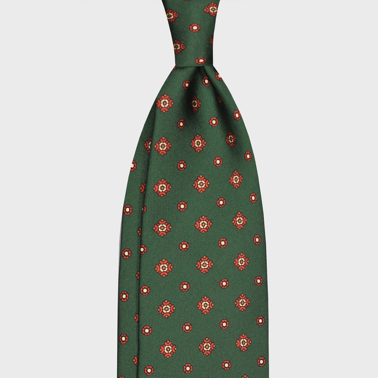 Load image into Gallery viewer, F.Marino Silk Tie 7 Folds Diamonds Forest Green-Wools Boutique Uomo
