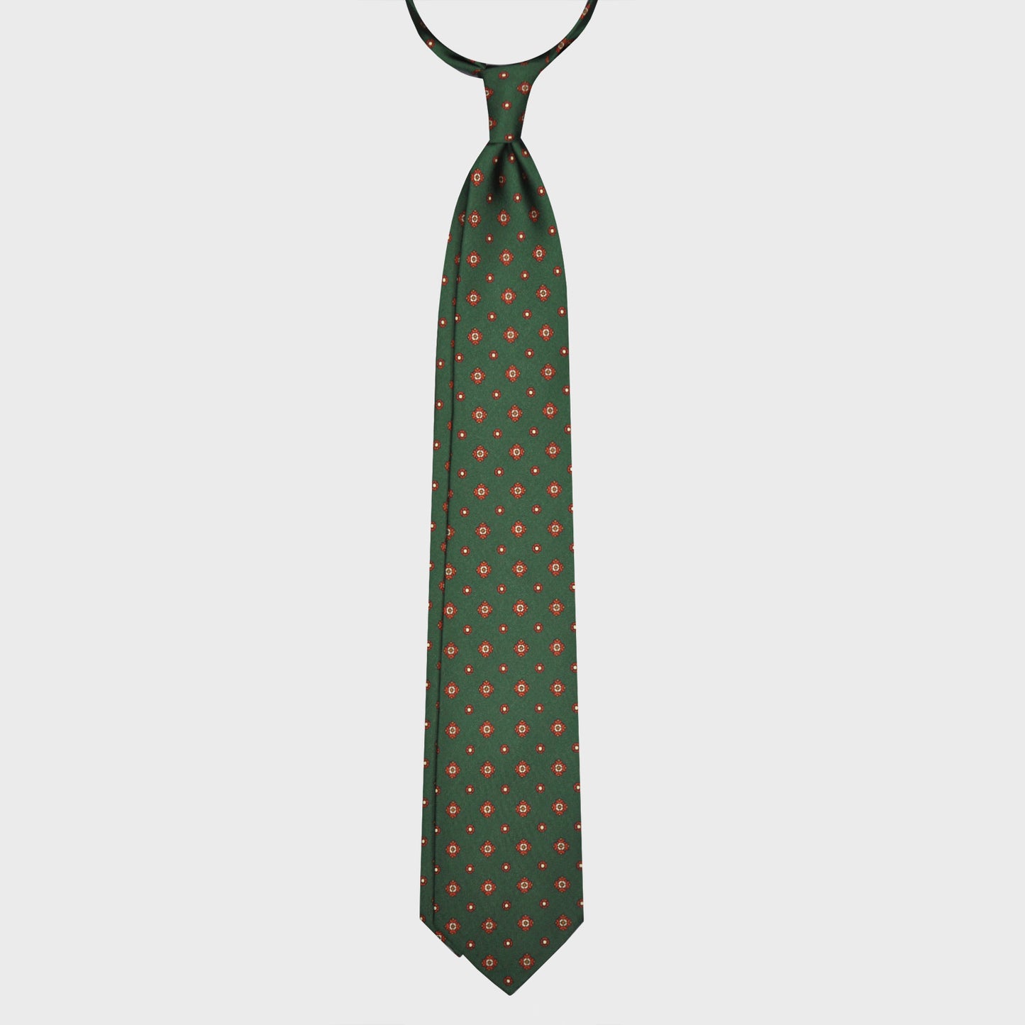 Load image into Gallery viewer, F.Marino Silk Tie 7 Folds Diamonds Forest Green-Wools Boutique Uomo
