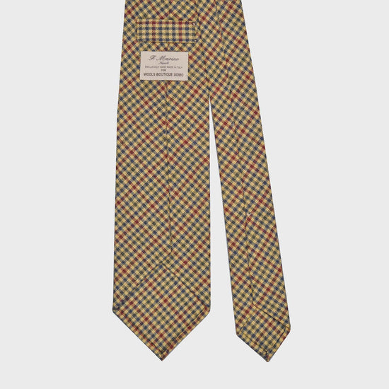 Load image into Gallery viewer, F.Marino Gun Club Check Wool Tie 3 Folds Yellow-Wools Boutique Uomo
