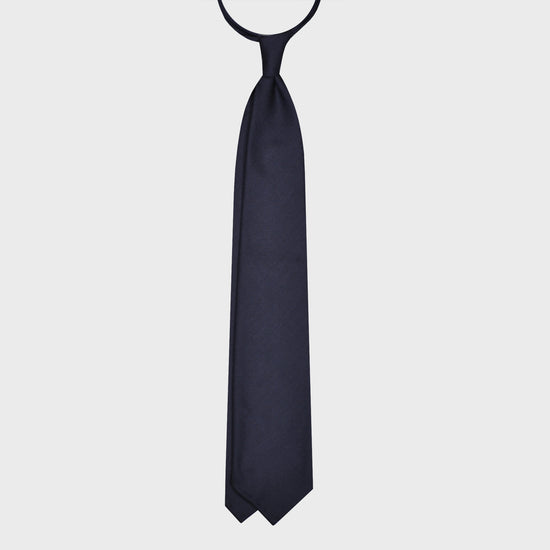 F.Marino Wool Tie 3 Folds Blue-Wools Boutique Uomo