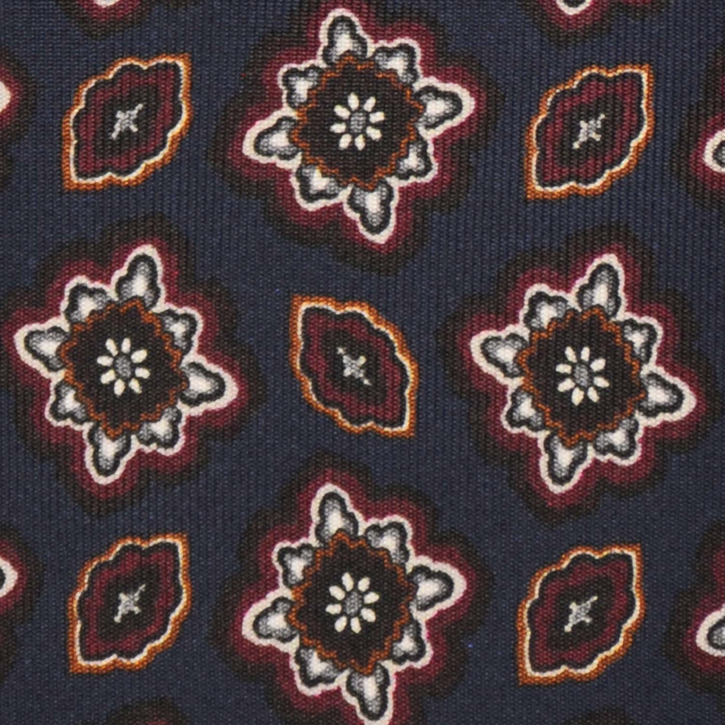 F.Marino Silk Tie 7 Folds Diamonds Prussian Blue-Wools Boutique Uomo