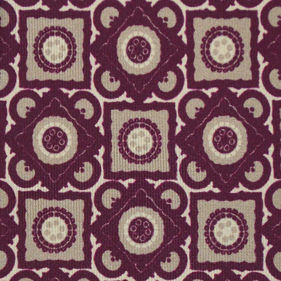 F.Marino Silk Tie 3 Folds Vintage Geometric Pattern Dark Mauve-Wools Boutique Uomo