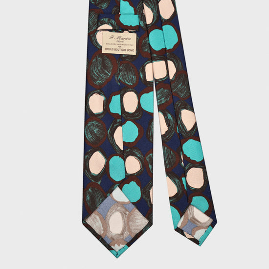 Load image into Gallery viewer, F.Marino Silk Tie 3 Folds Fantasy Pattern Artistic Tiffany Pois-Wools Boutique Uomo
