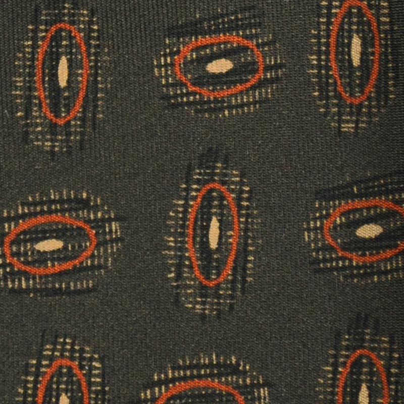 F.Marino Silk Tie Handmade 3 Folds Fantasy Planets Green-Wools Boutique Uomo