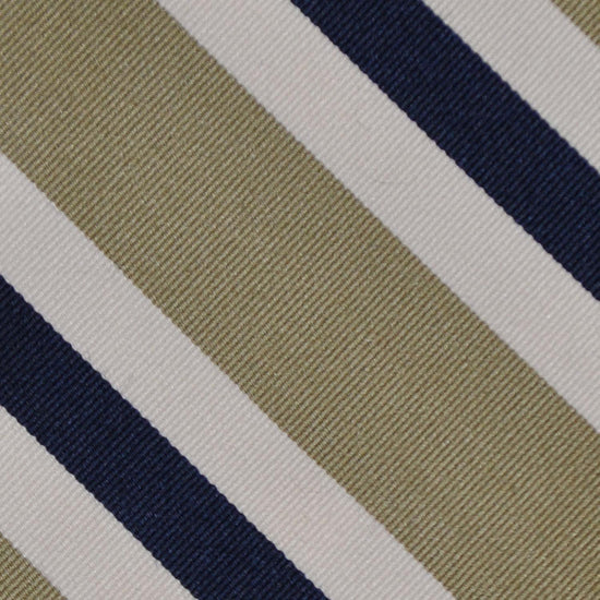 Load image into Gallery viewer, F.Marino Silk Cotton Tie 3 Folds Regimental Khaki-Wools Boutique Uomo
